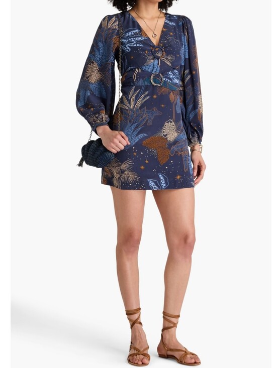 FARM Rio Dresses & Skirts - FARM Rio Night Jungle Celestial  V-Neck Mini Dress Medium Nwt